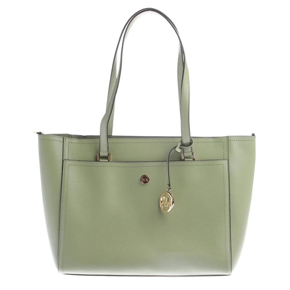 Michael Kors Olive Green Leather Tote Bag